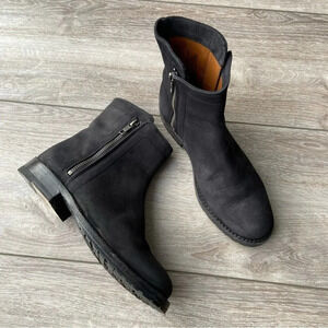 FRYE Natalie Double Zip Italian  Nubuck Leather Bootie
